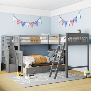 Pierre twin over full clearance bunk bed with drawers